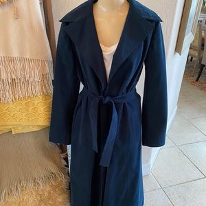 Vintage blue suede trench coat